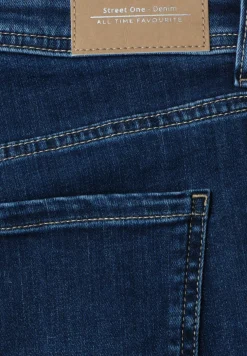 Bermuda en denim à coupe slim et finitions à revers