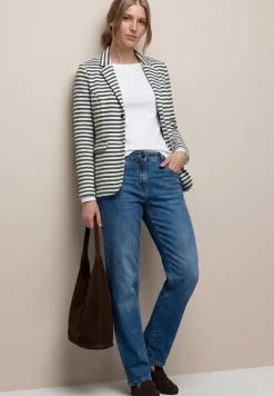 Blazer basique à rayures avec bouton