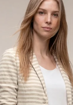 Blazer basique à rayures avec bouton