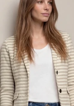 Blazer basique à rayures avec bouton