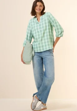 Blouse à carreaux structurés