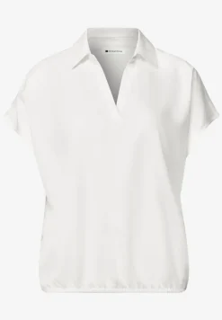Blouse à col chemise et ourlet élastiqué