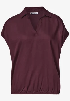 Blouse à col chemise et ourlet élastiqué