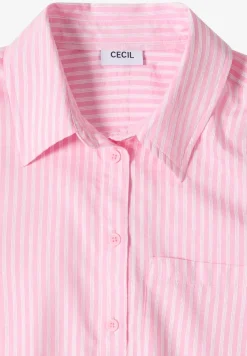 Blouse à col chemise et rayures