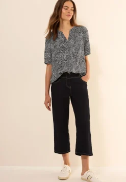 Blouse à col fendu à motifs