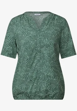 Blouse à col fendu à motifs