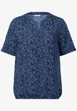 Blouse à col fendu à motifs