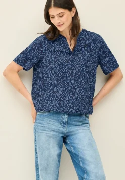 Blouse à col fendu à motifs