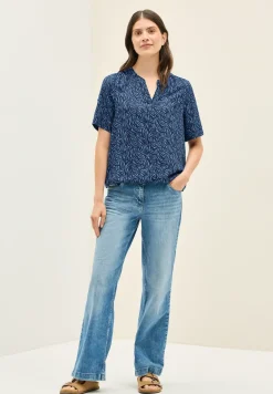 Blouse à col fendu à motifs
