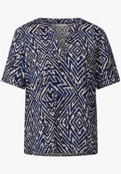 Blouse à col fendu à motifs