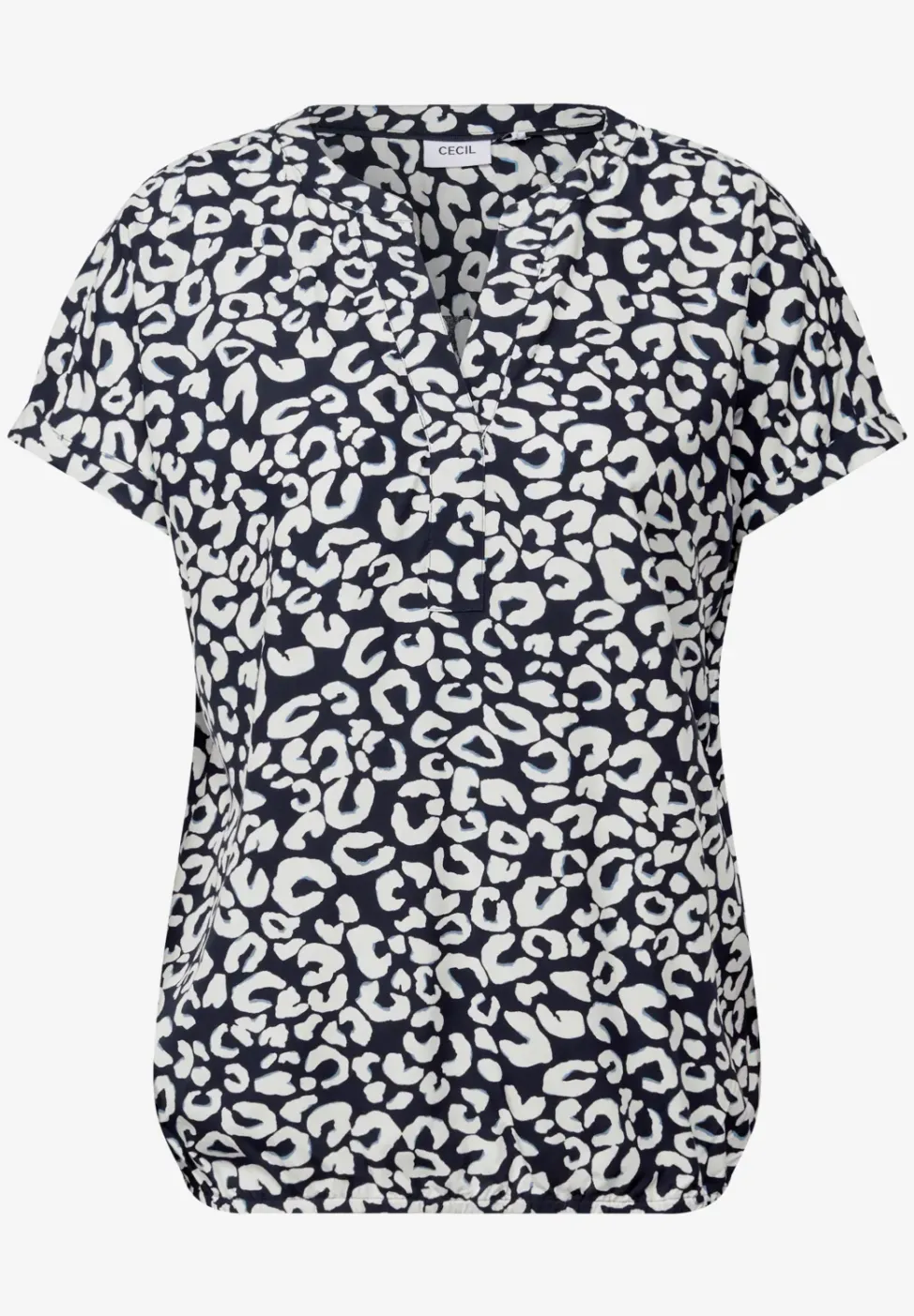 Blouse à col fendu à motifs