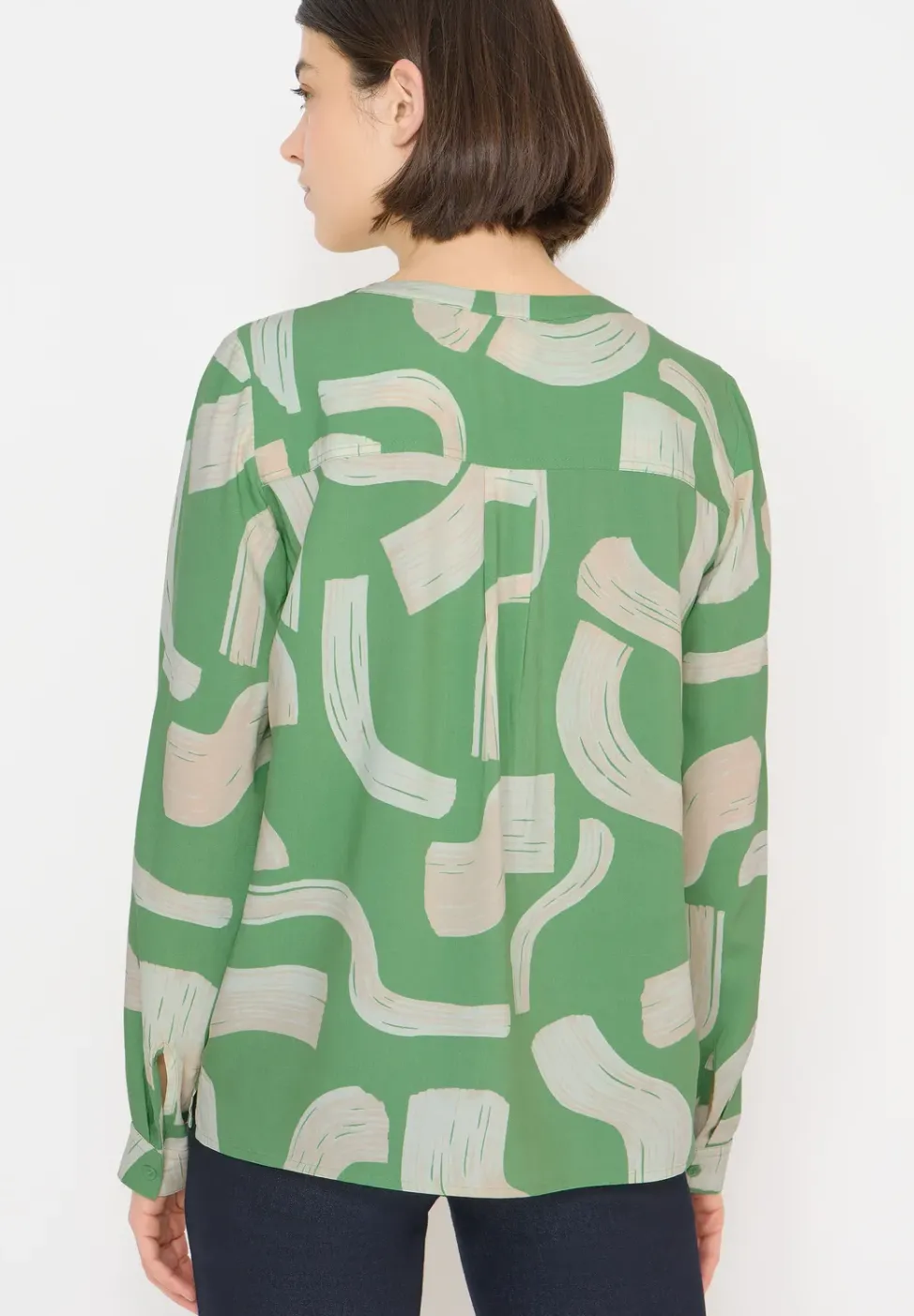 Blouse à col fendu à motifs