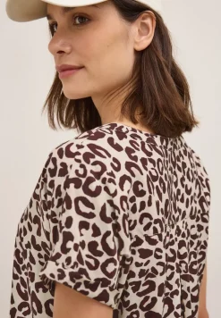 Blouse à col fendu à motifs