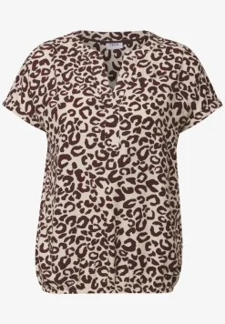 Blouse à col fendu à motifs