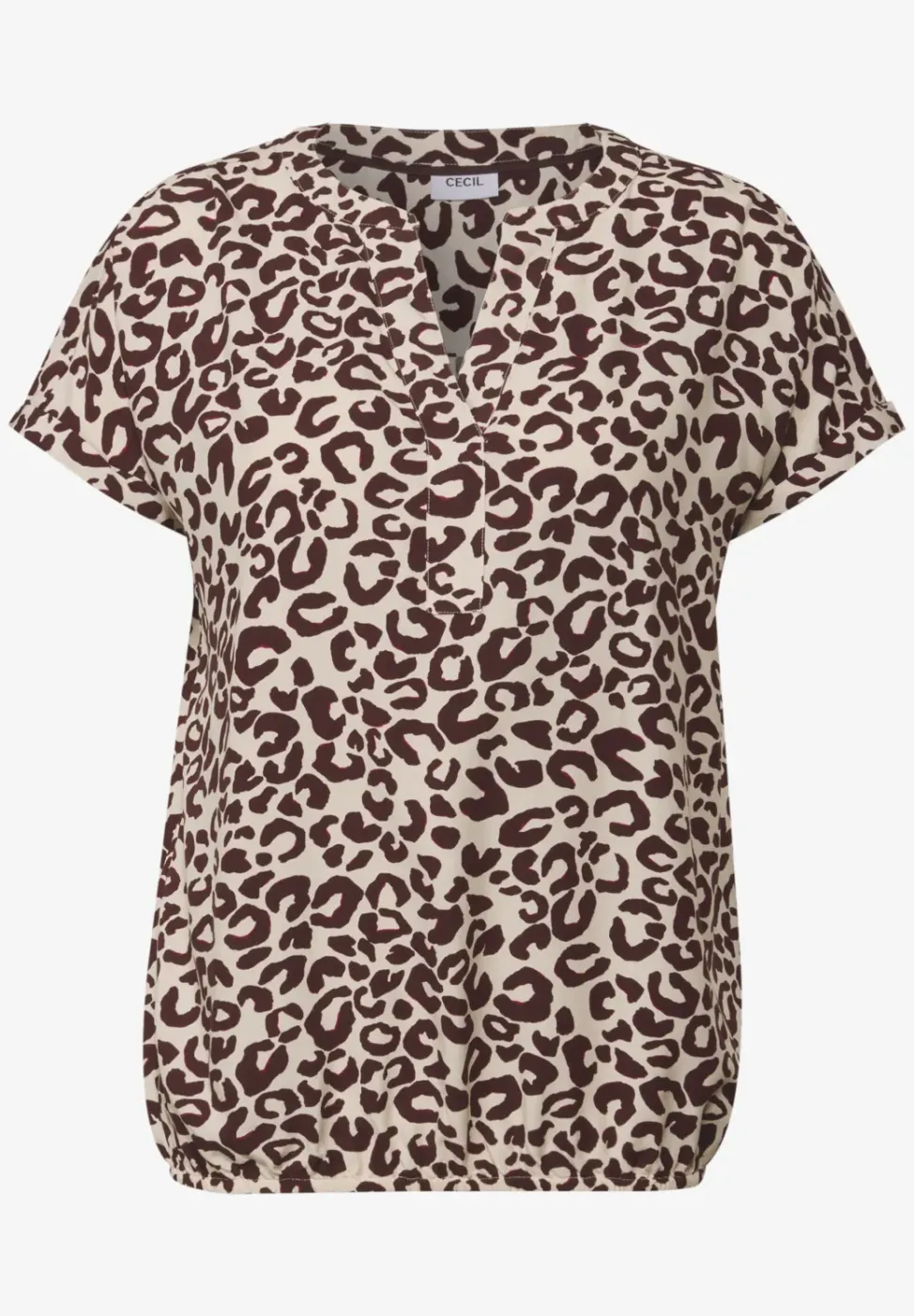 Blouse à col fendu à motifs