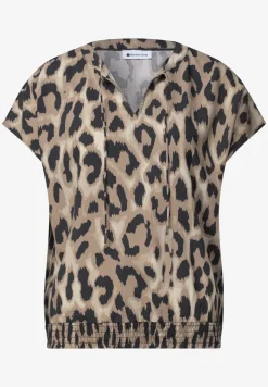 Blouse à col fendu avec détail smocké