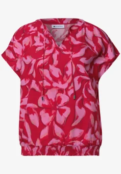 Blouse à col fendu avec détail smocké