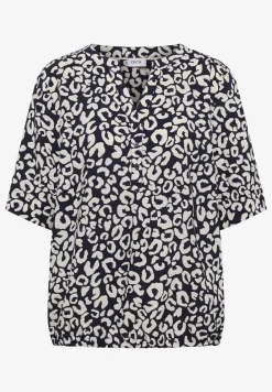 Blouse à col fendu avec motif léopard
