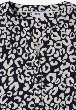 Blouse à col fendu avec motif léopard