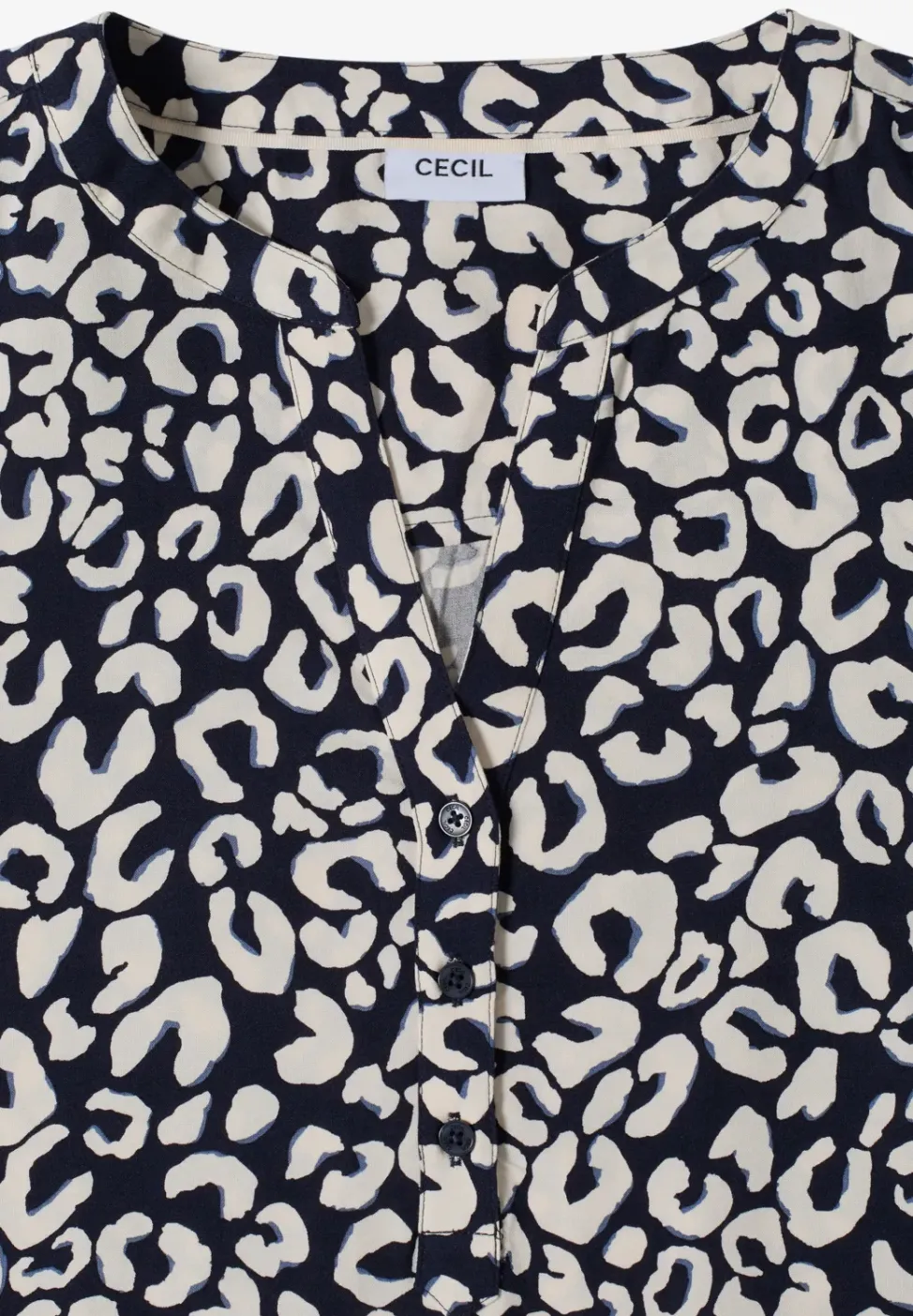 Blouse à col fendu avec motif léopard