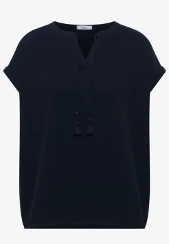 Blouse à col fendu en mousseline de soie