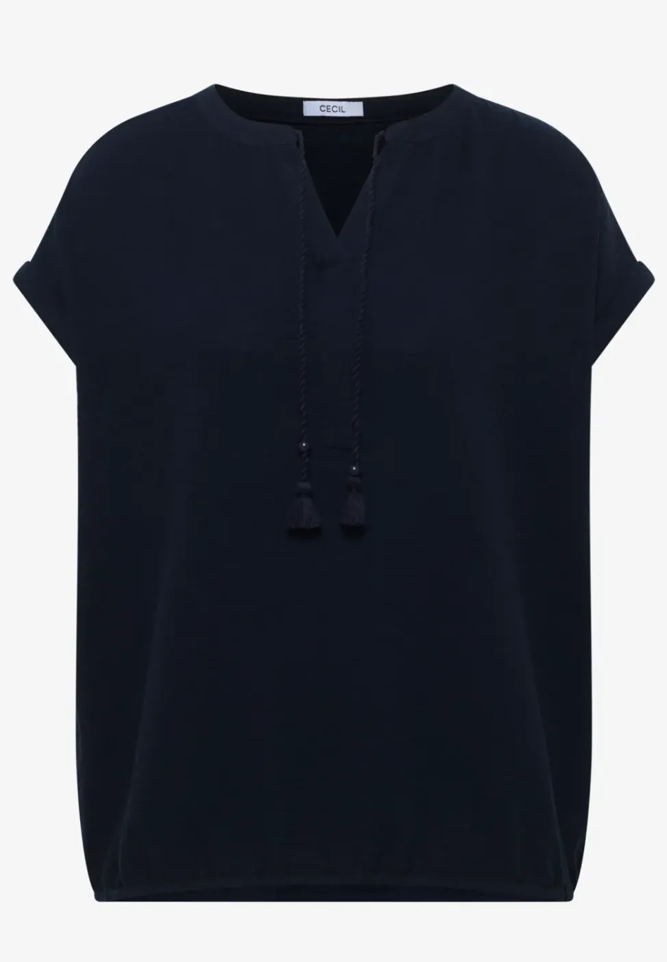 Blouse à col fendu en mousseline de soie