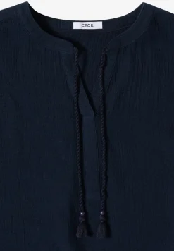 Blouse à col fendu en mousseline de soie