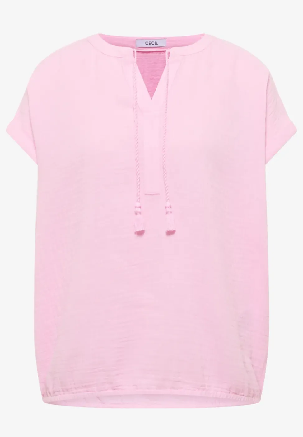 Blouse à col fendu en mousseline de soie