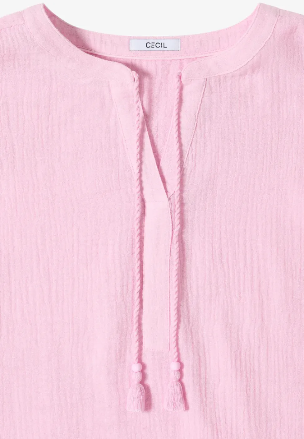 Blouse à col fendu en mousseline de soie