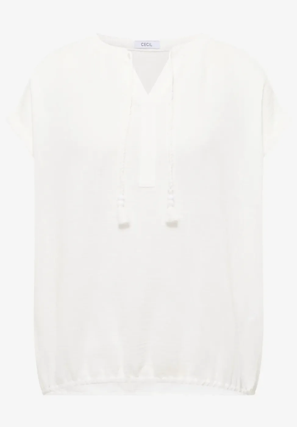 Blouse à col fendu en mousseline de soie