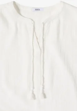 Blouse à col fendu en mousseline de soie