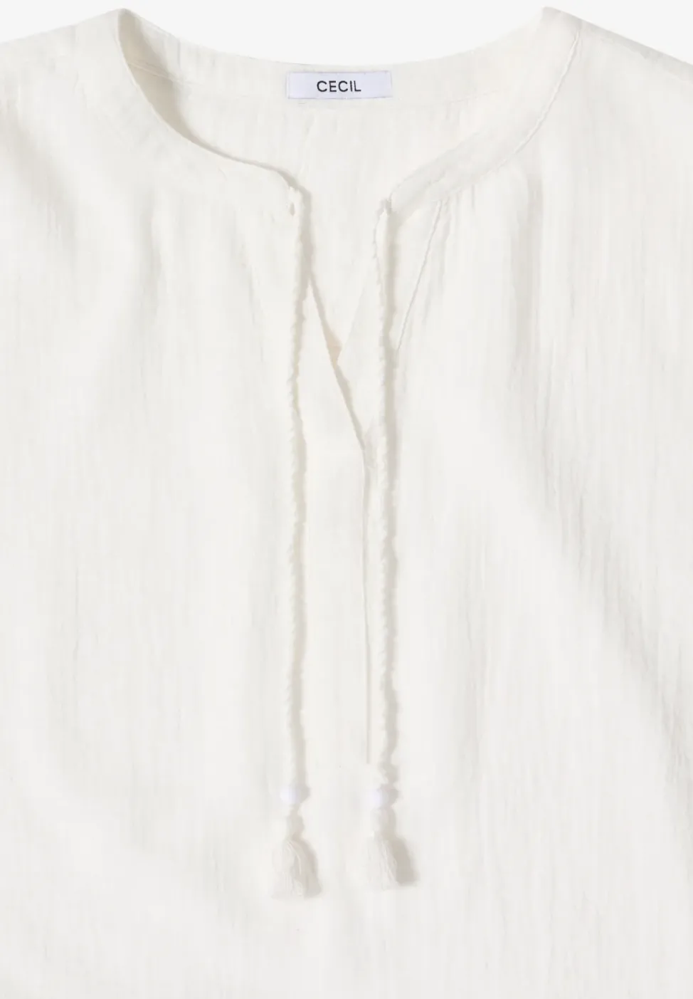 Blouse à col fendu en mousseline de soie