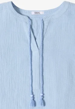 Blouse à col fendu en mousseline de soie