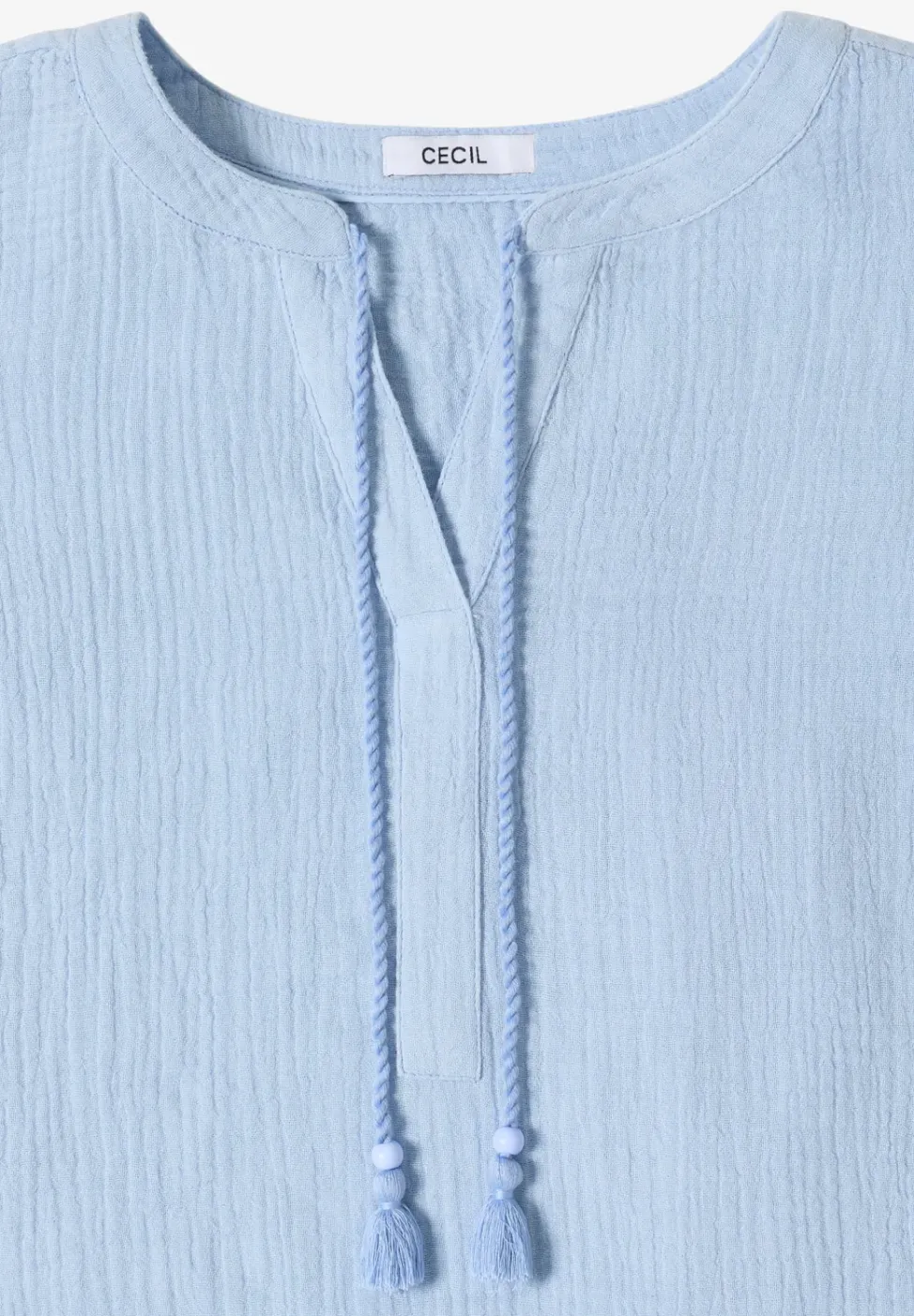 Blouse à col fendu en mousseline de soie