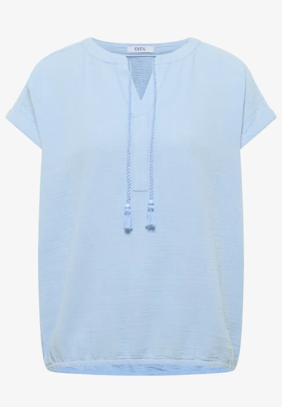 Blouse à col fendu en mousseline de soie