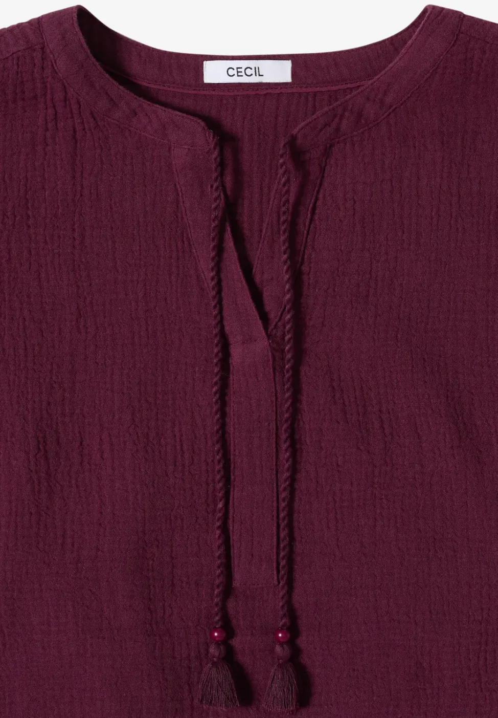 Blouse à col fendu en mousseline de soie