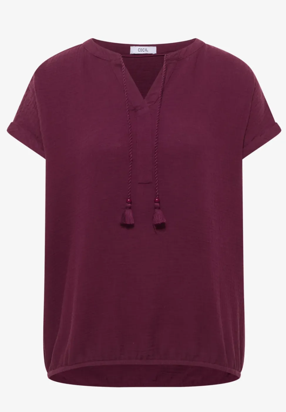 Blouse à col fendu en mousseline de soie