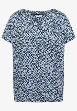 Blouse à col fendu et imprimé minimal