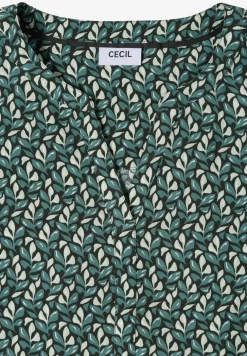 Blouse à col fendu et imprimé minimal