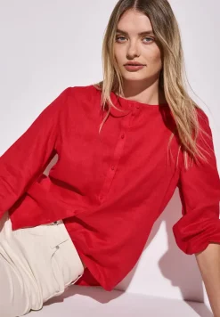Blouse à col rond en lin