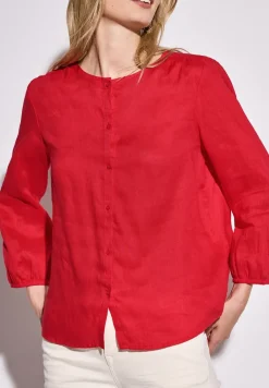 Blouse à col rond en lin