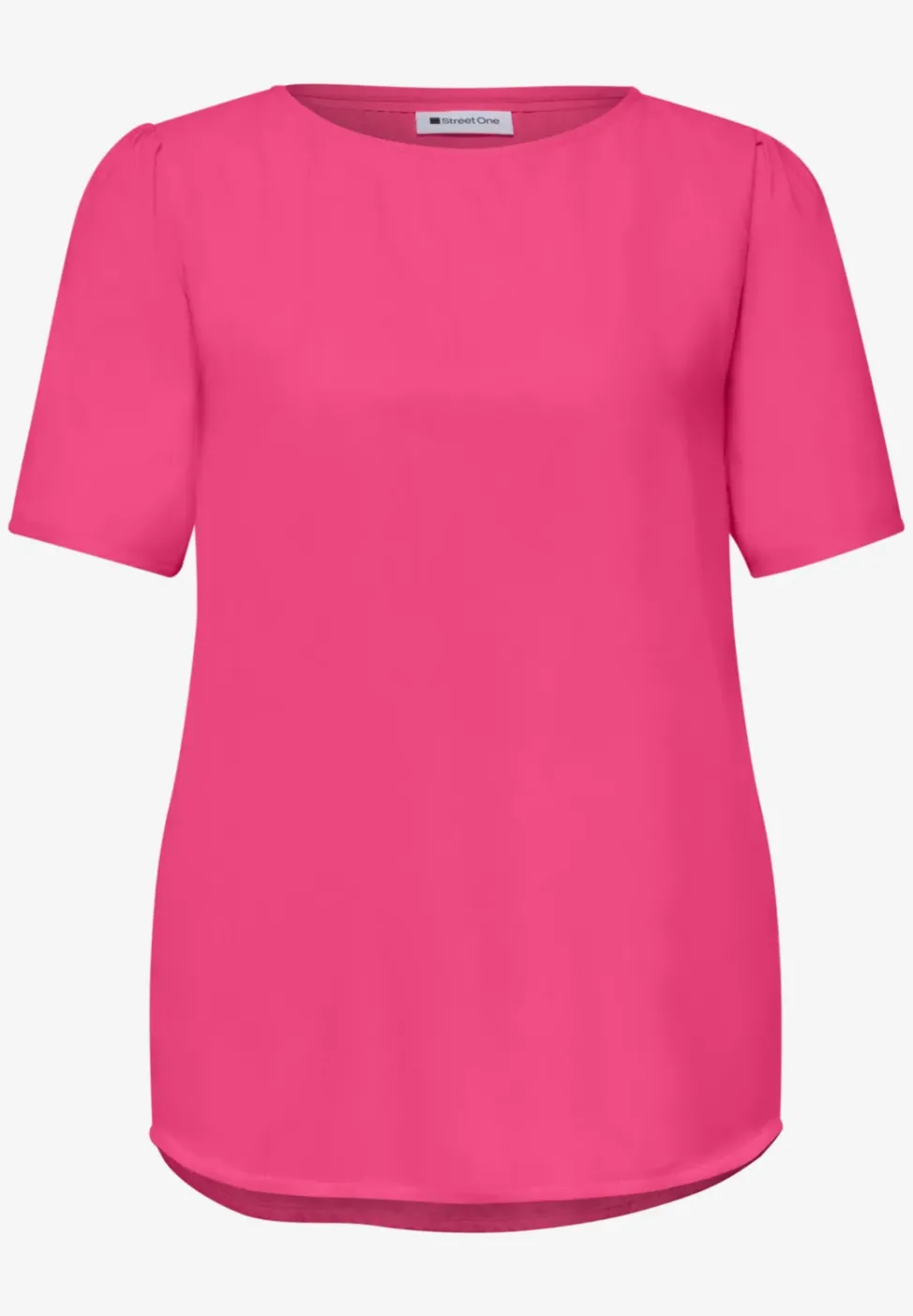 Blouse à col rond et manches courtes bouffantes