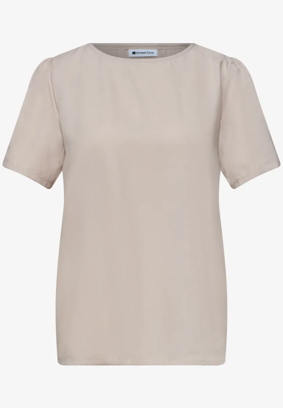 Blouse à col rond et manches courtes bouffantes