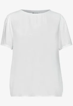 Blouse à col rond et manches courtes bouffantes