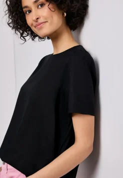 Blouse à col rond et manches courtes bouffantes
