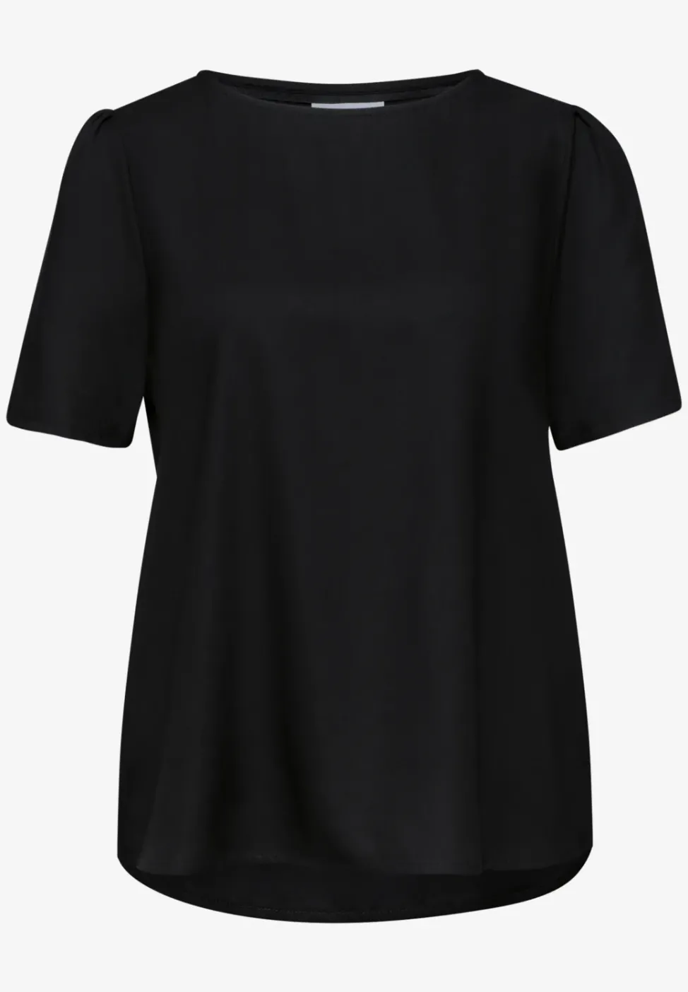 Blouse à col rond et manches courtes bouffantes