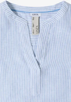 Blouse à manches 3/4 avec col fendu en lin