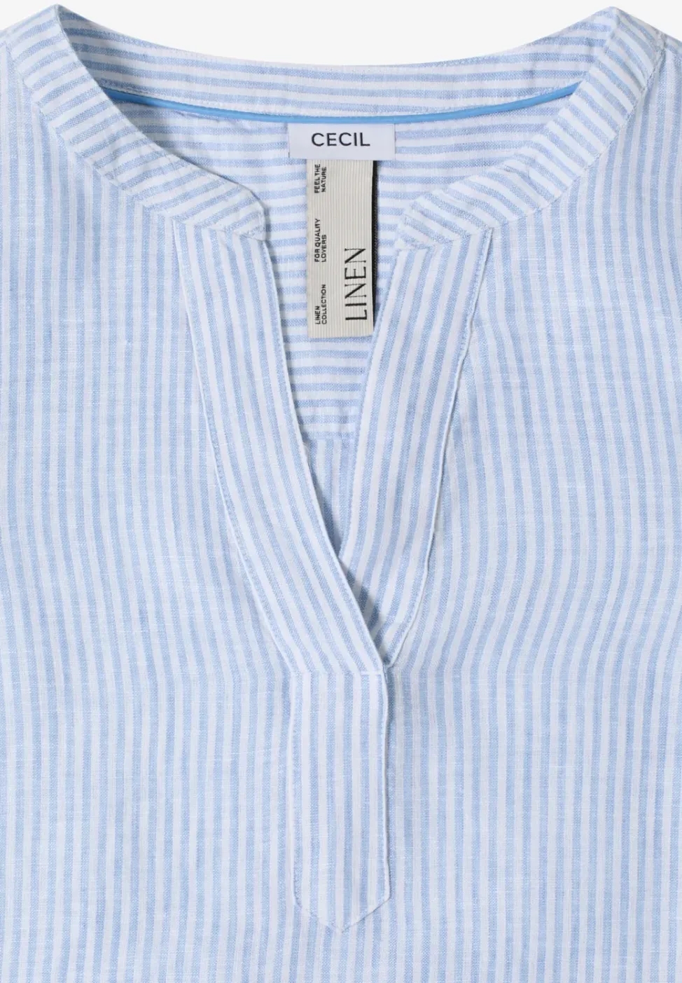 Blouse à manches 3/4 avec col fendu en lin