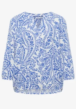 Blouse à manches 3/4 avec col fendu et paillettes