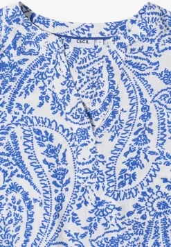 Blouse à manches 3/4 avec col fendu et paillettes